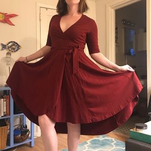 High-low Cotton Wrap Dress